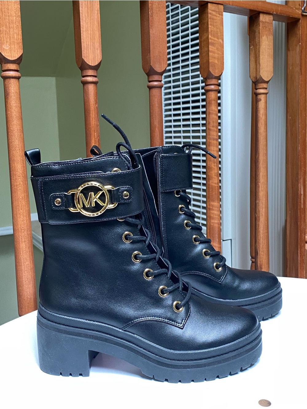 Michael Kors Black Rory leather ankle boots size 6.5 M women H50N3
